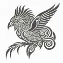 quetzal flying tattoo design idea