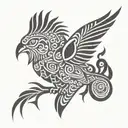 quetzal flying tattoo design idea