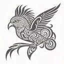 quetzal flying tattoo design idea