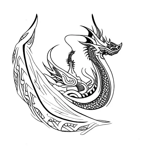 neo tribal dragon tattoo design for the waist  tattoo design idea