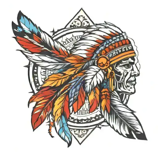 wichita, ks indian feathers tattoo design idea