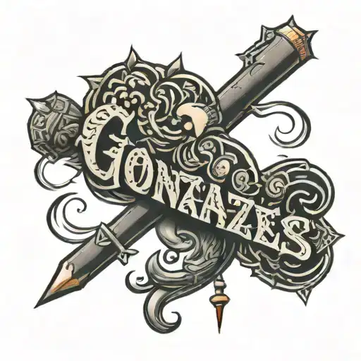 Gonzalez with homies inside letters tattoo design idea
