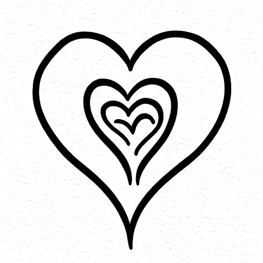 Phrase "Love the life you live" inside a heart tattoo design idea