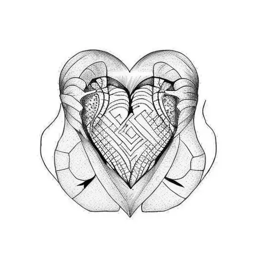 Phrase "Love the life you live" inside a heart tattoo design idea