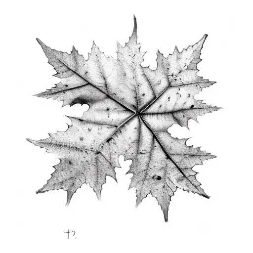 hyper realistic, in black and white, 4 inches, two oak leafs  tattoo design idea