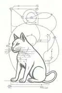 Schrödinger's cat, scientific formulas, the secrets of the universe, tattoo design idea