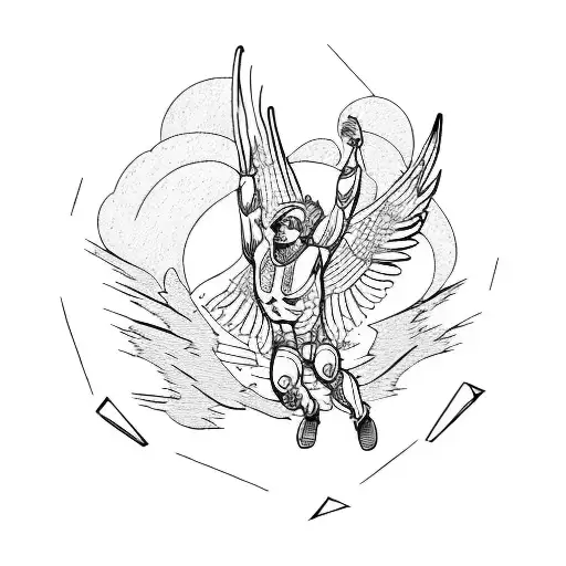 Falling of Icarus tattoo design idea