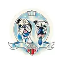 father and son bulldog representing the bond of a boy and his dad. would like to have the Italian colors tattoo design idea