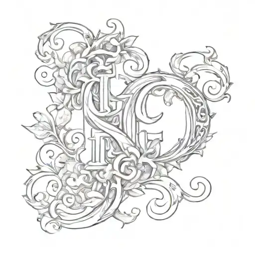 Hidden Initials C + R tattoo design idea