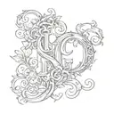 Hidden Initials C + R tattoo design idea