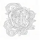 Hidden Initials C + R tattoo design idea
