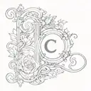 Hidden Initials C + R tattoo design idea