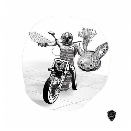Orange County chopper motorcycle + nonja turtle tattoo design idea