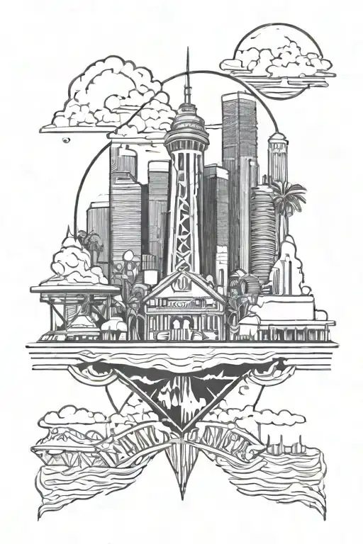 los angeles theme tattoo design idea