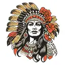 female Indian headdress, Petra, Che Guevara tattoo design idea