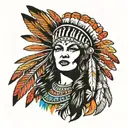 female Indian headdress, Petra, Che Guevara tattoo design idea