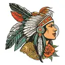 female Indian headdress, Petra, Che Guevara tattoo design idea