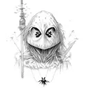 scarecrow in the distance tattoo design idea