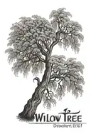 willow tree branch with name willow tattoo design idea