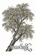 willow tree branch with name willow tattoo design idea