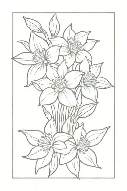 sunfower and narcissus flower bouquet tattoo design idea