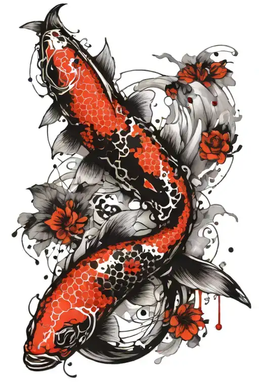 yin yang koi tattoo design idea