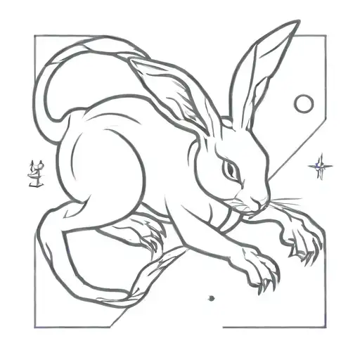 a Scorpio and year of the rabbit born child tattoo design idea