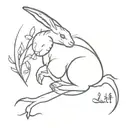 a Scorpio and year of the rabbit born child tattoo design idea