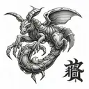 a Scorpio and year of the rabbit born child tattoo design idea