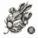 a Scorpio and year of the rabbit born child tattoo design idea
