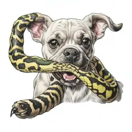 jojo siwa eating a snake while dog barks first And I've been tattoo design idea