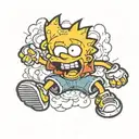 bart simpson crying tattoo design idea