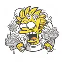 bart simpson crying tattoo design idea
