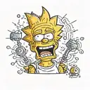 bart simpson crying tattoo design idea