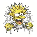 bart simpson crying tattoo design idea