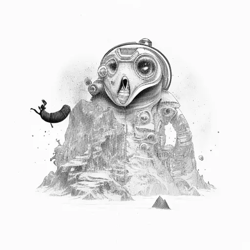 An adventurer exploring the depths of curiosity tattoo design idea