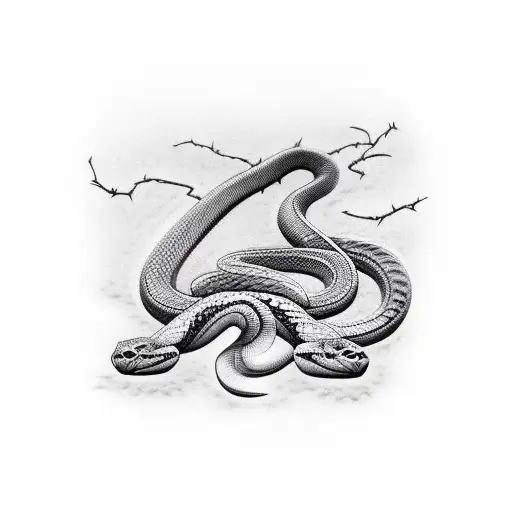 barbed wire rattle snake tattoo design idea