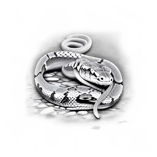 rattle snake with barb wire tattoo design idea