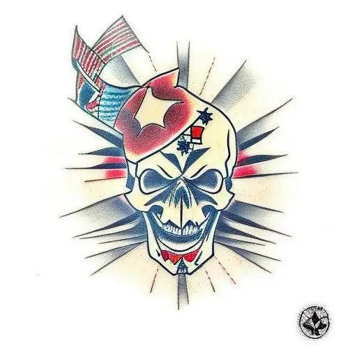 japanese skull tattoo design idea