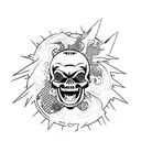 japanese skull tattoo design idea