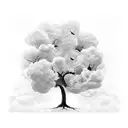 Tree of Life clouds tattoo design idea