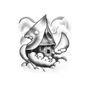 a bible verse with clouds tattoo design idea