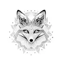 A dotwork mandala with a fox head at the center, symbolizing the balance between struggle and triumph tattoo design idea