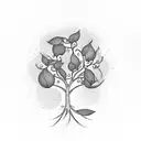 flaming lemon tree tattoo design idea