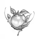 flaming lemon branch tattoo design idea