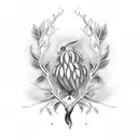 flaming lemon branch tattoo design idea