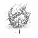 flaming lemon branch tattoo design idea