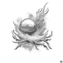 flaming lemon branch tattoo design idea