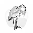 blue heron on a lemon tree tattoo design idea