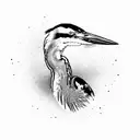 blue heron on a lemon tree tattoo design idea